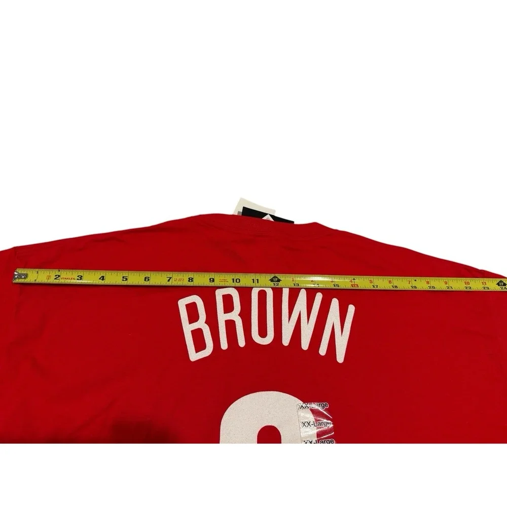 Majestic Philadelphia Phillies #9 Brown Men's XXL Red T-Shirt NWT